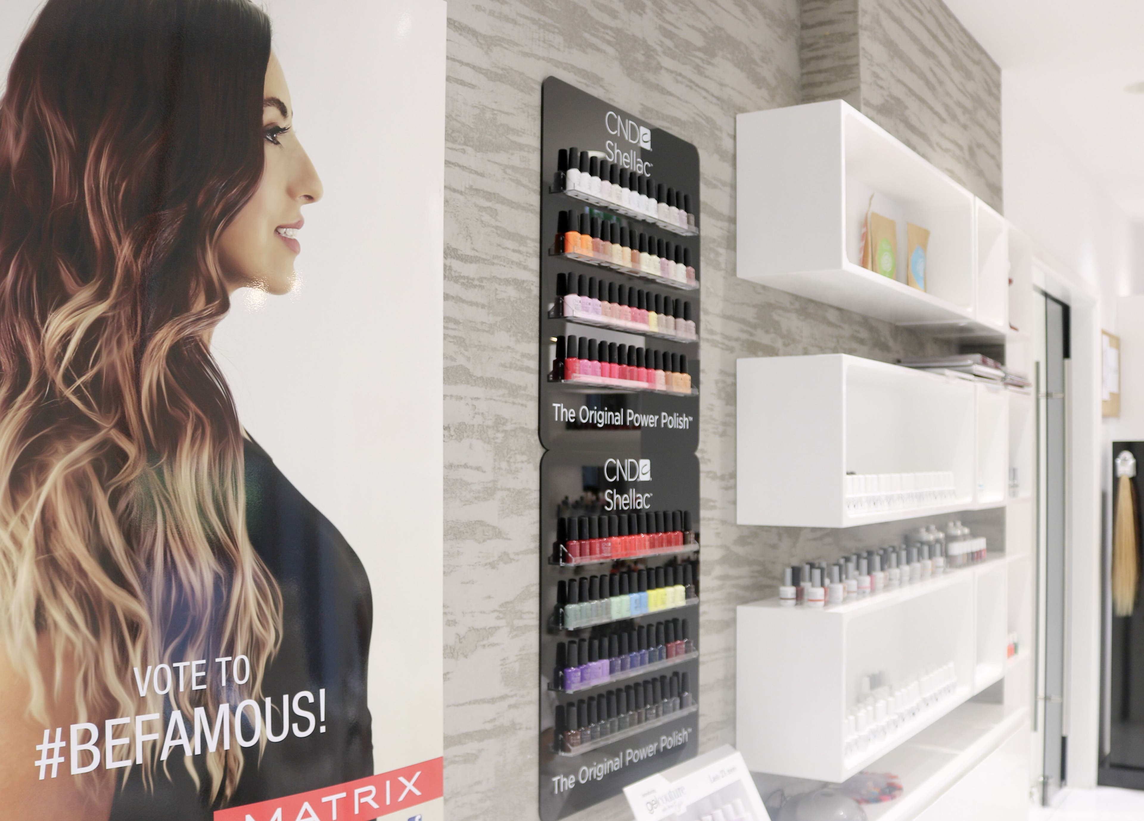 Dial A Nail - Downtown beauty salon interior, showcasing nail polish selection. Dubai, Dubai, AE.