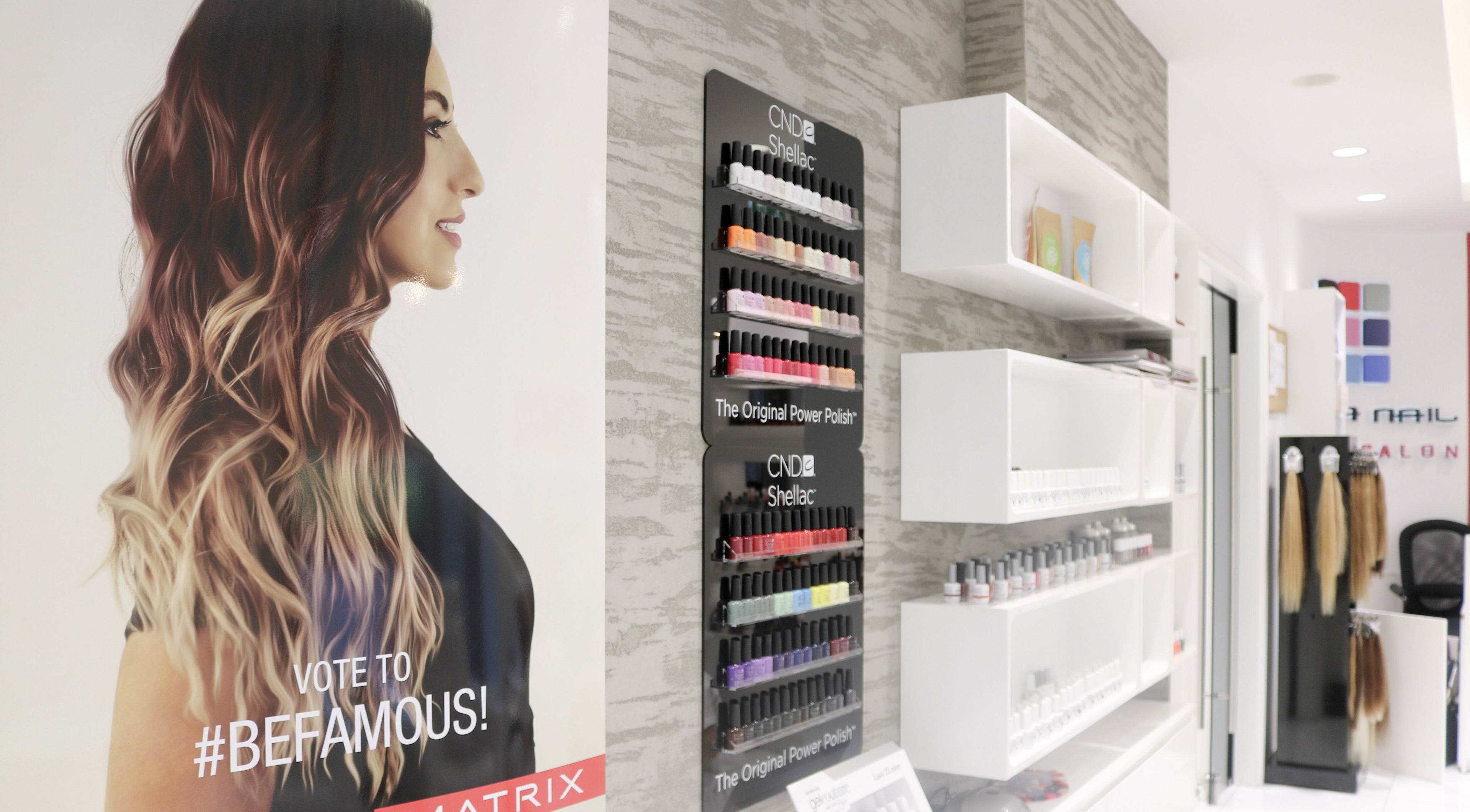 Dial A Nail - Downtown beauty salon interior, showcasing nail polish selection. Dubai, Dubai, AE.