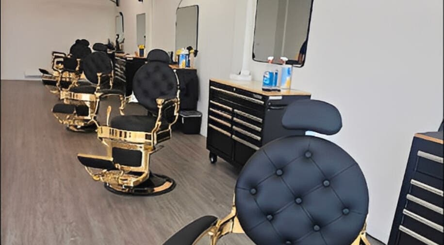 Elegant barber chairs at Master Cuts, Oshawa, Ontario, CA, showcasing modern luxury and comfort.