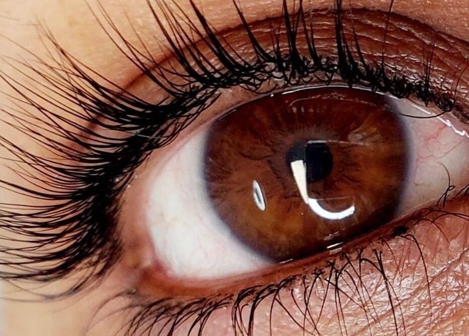 Close-up of detailed eyelash treatment at Top Skin Solutions, Sherwood Park, Alberta, CA.