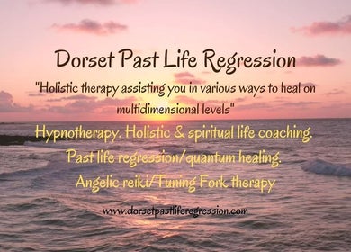 Dorset Past Life Regression & Holistic Therapy details over serene ocean sunset in Shaftesbury, England, GB.