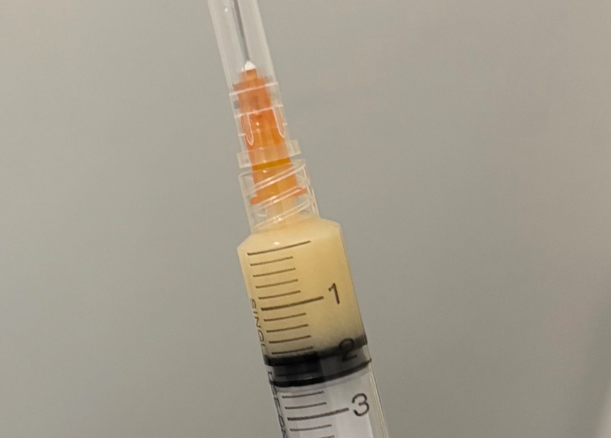 Close-up of filled syringe at Jem Medical Strathroy - Dose of Elegance, Strathroy, Ontario, CA.