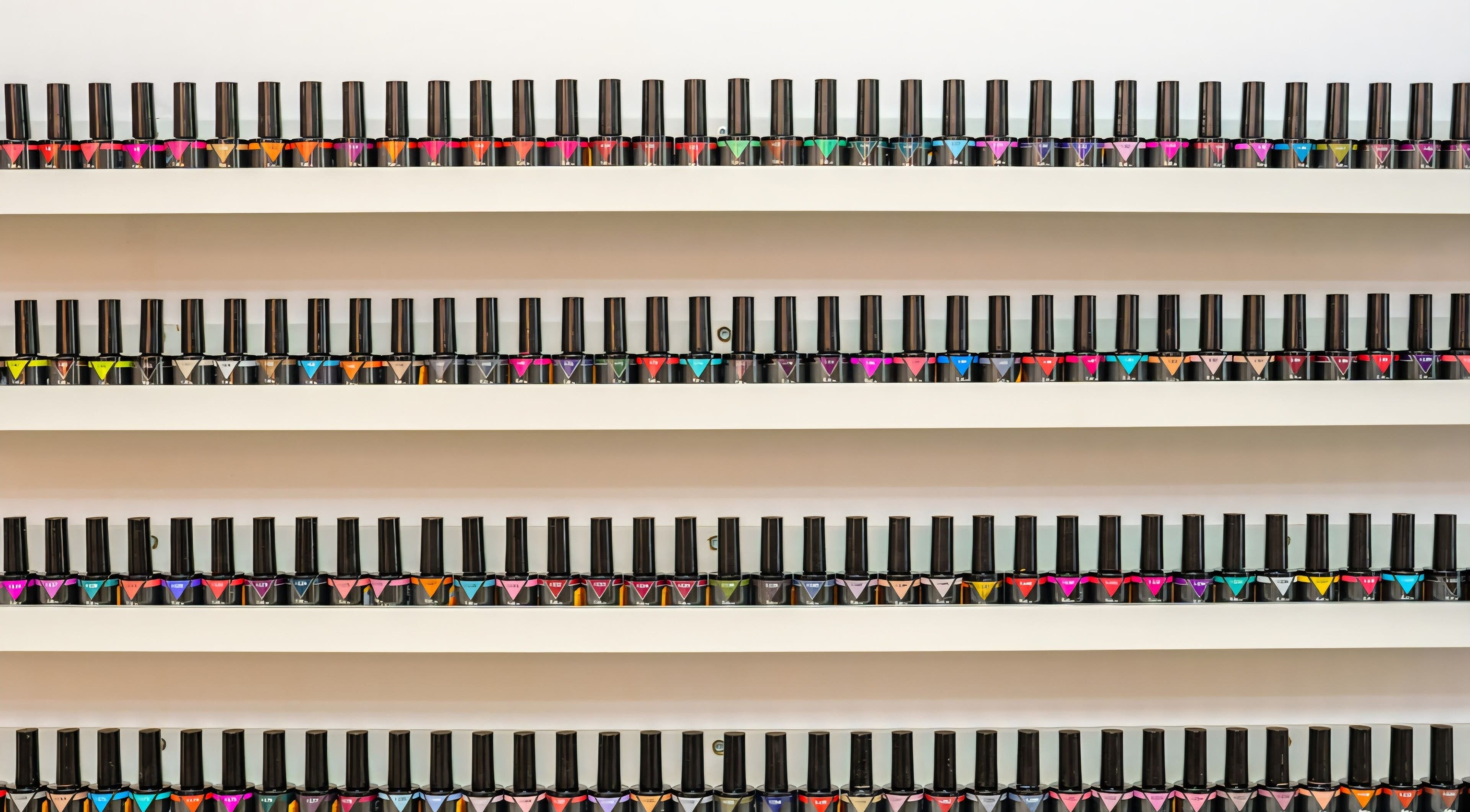 Rafturi cu oje colorate la La Salon Bucuresti, București, RO pentru manichiuri divine.