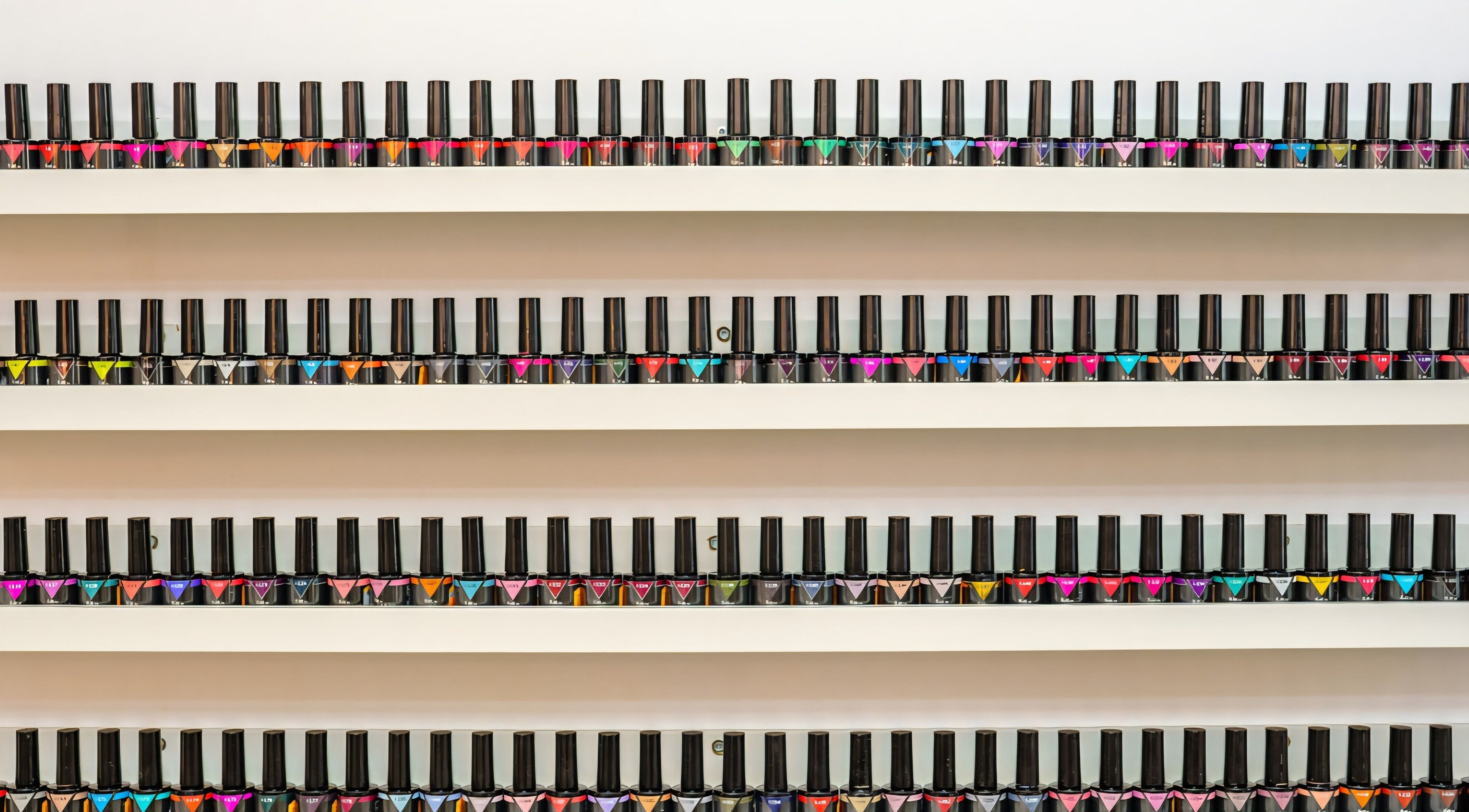 Rafturi cu oje colorate la La Salon Bucuresti, București, RO pentru manichiuri divine.