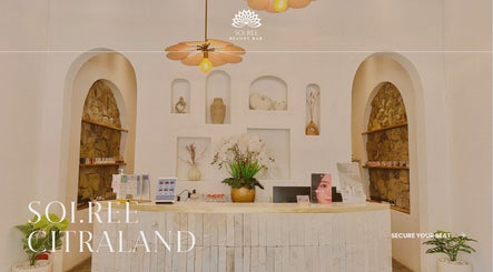 Chic reception at SoiRee Citraland, East Java, East Java, ID with a modern aesthetic and floral accents.