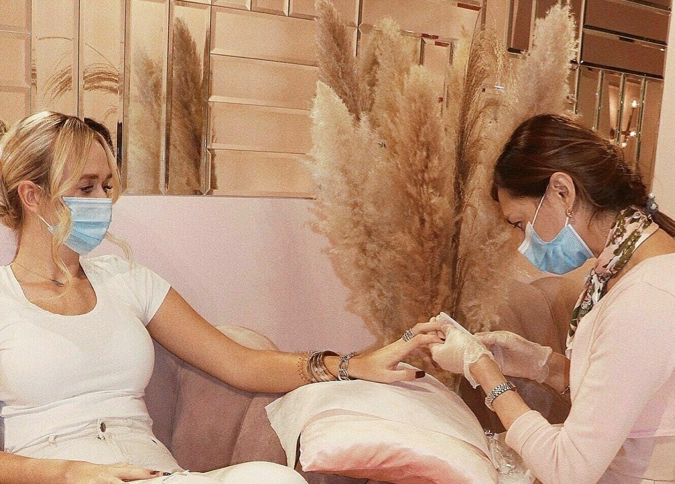 Nail treatment at Yasna Beauty Salon, Dubai, AE enhancing relaxation in a plush setting.