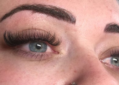Close-up of eyelash extensions at Zoe’s Lash Studio, St Albans Park, Victoria, AU.
