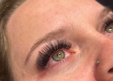 Close-up of elegant eyelash extensions at Zoe’s Lash Studio, St Albans Park, Victoria, AU.