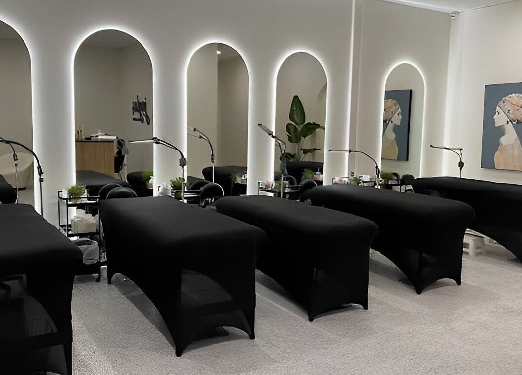 Modern treatment room at Jayla's Beauty Salon, Melbourne, Victoria, AU with stylish decor and comfortable beds.