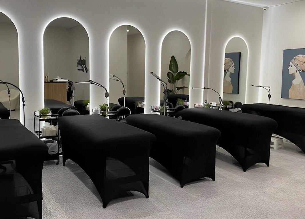 Modern treatment room at Jayla's Beauty Salon, Melbourne, Victoria, AU with stylish decor and comfortable beds.