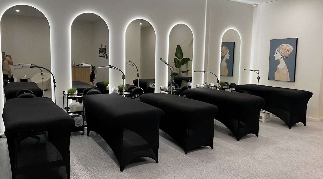 Modern treatment room at Jayla's Beauty Salon, Melbourne, Victoria, AU with stylish decor and comfortable beds.
