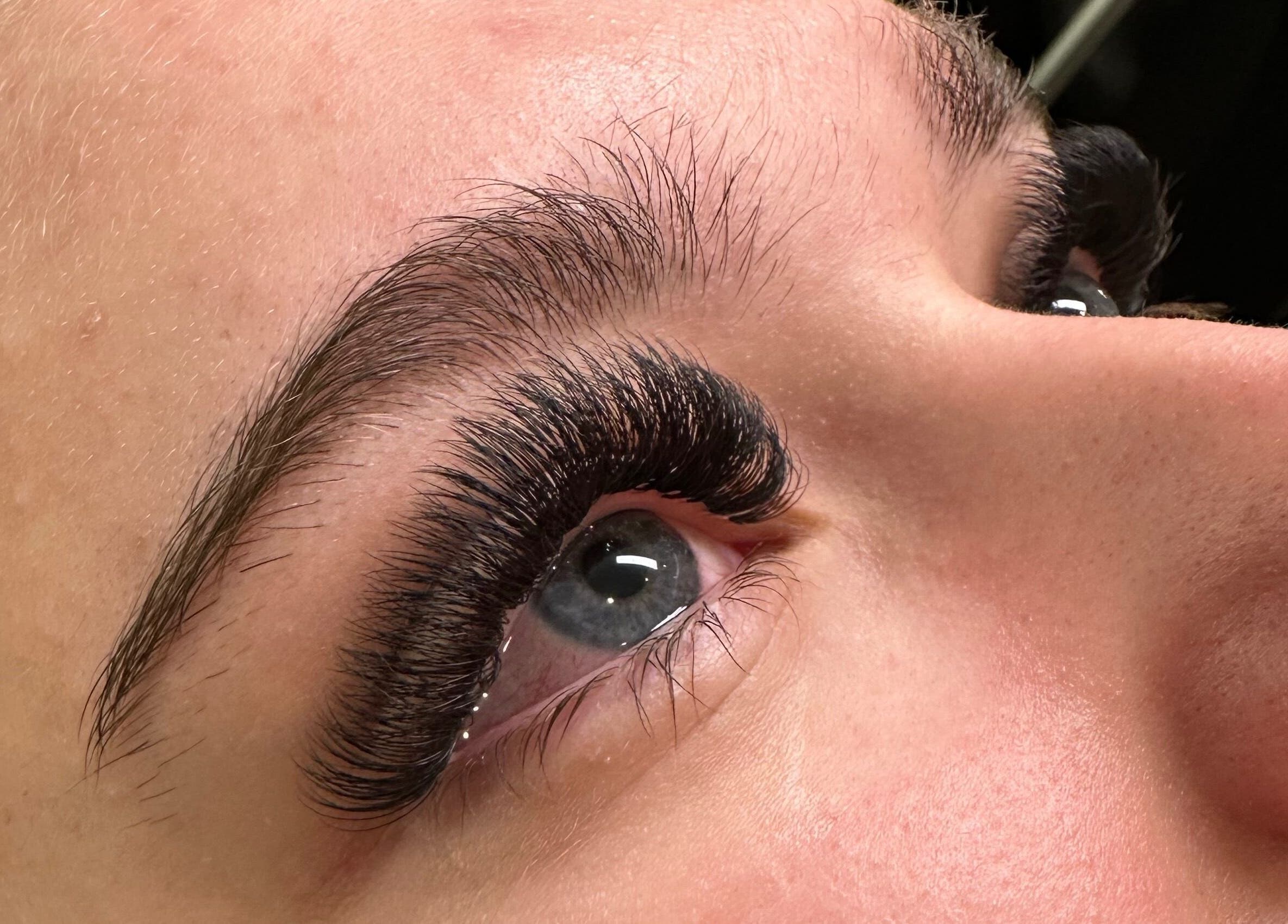 Close-up of eyelash extensions at Jayla's Beauty Salon, Melbourne, Victoria, AU.