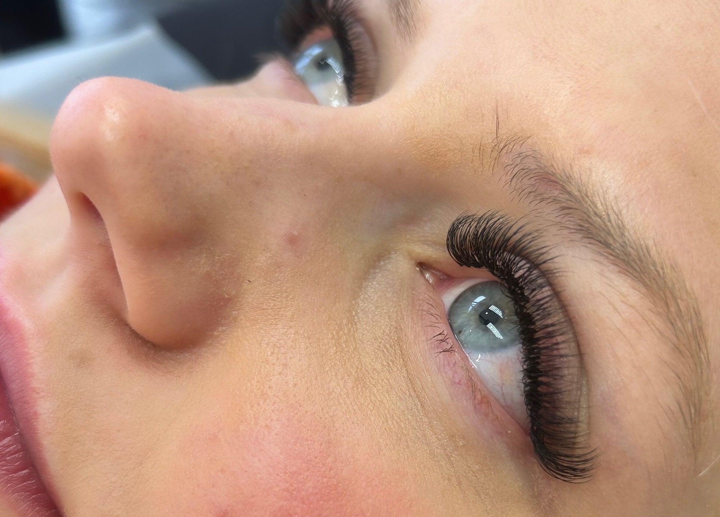 Close-up of styled eyelashes at Jayla's Beauty Salon in Melbourne, Victoria, AU.