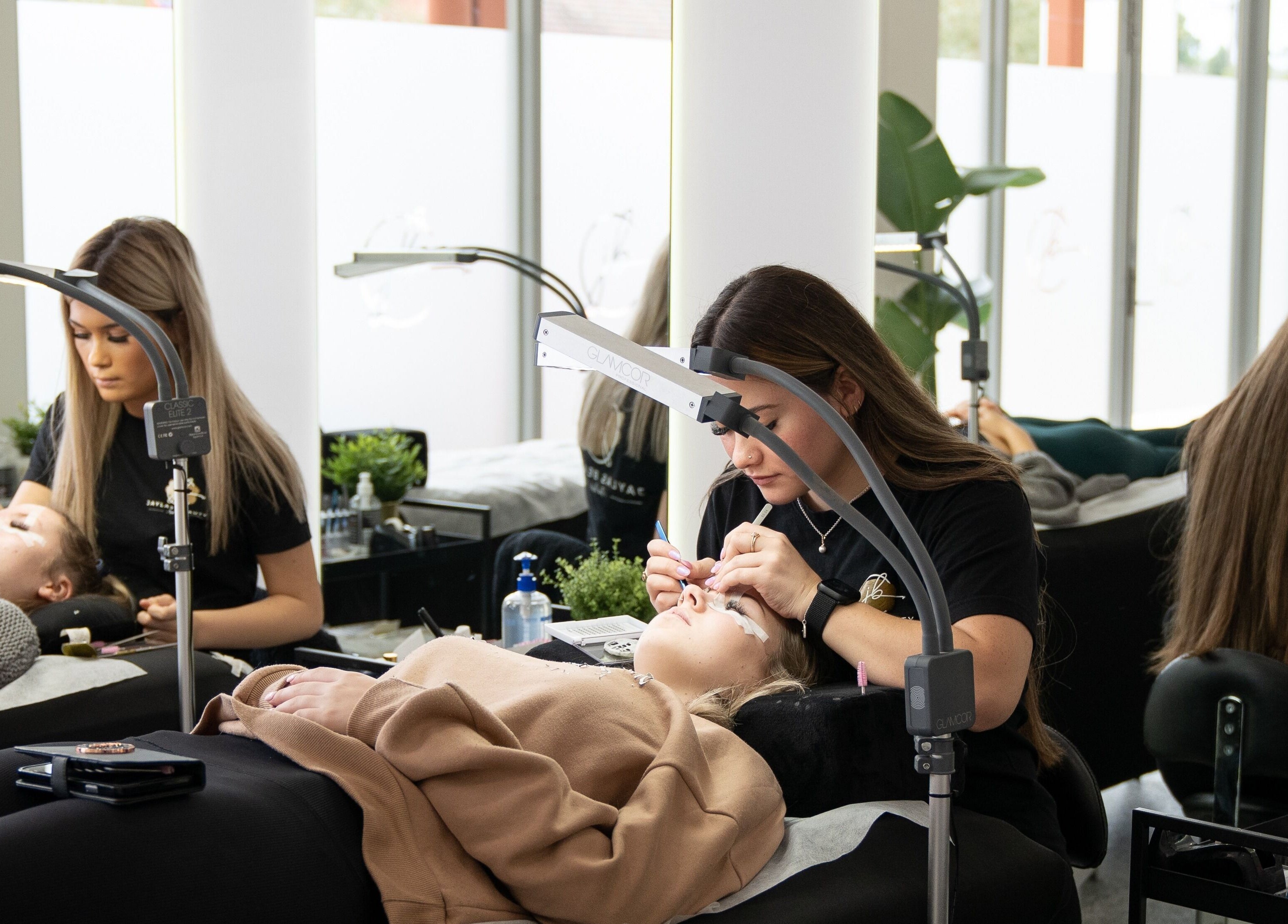 Eyelash extensions in progress at Jayla's Beauty Salon, Melbourne, Victoria, AU.
