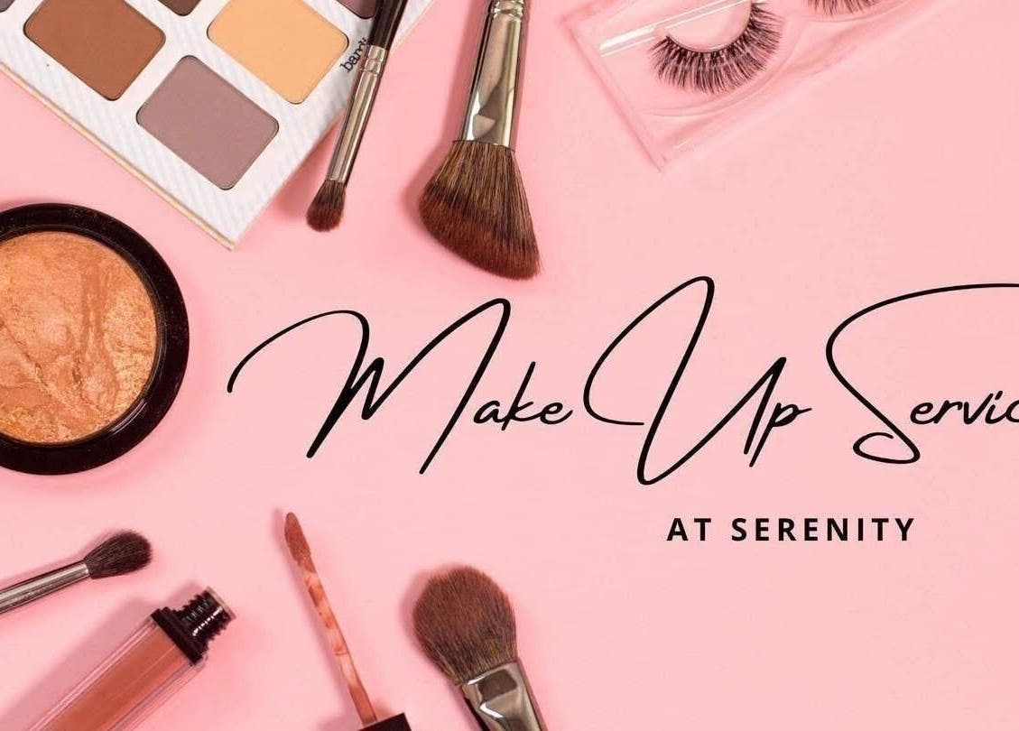 Makeup brushes and palette at SERENITY BEAUTY AND WELLNESS, Wishaw, GB.