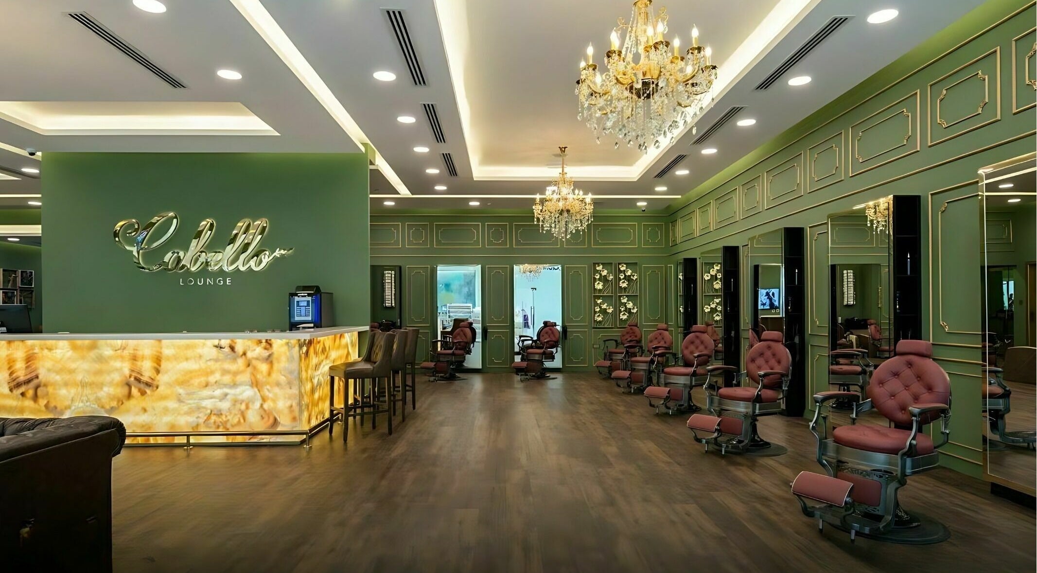 Luxurious interior of Cabello Lounge - Jumeirah Park in Dubai, Dubai, AE, showcasing a stylish salon setting.