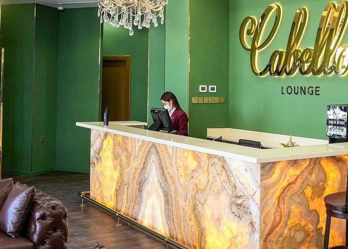 Reception area at Cabello Lounge - Uptown Mirdif, Dubai, Dubai, AE with stylish decor and a welcoming atmosphere.