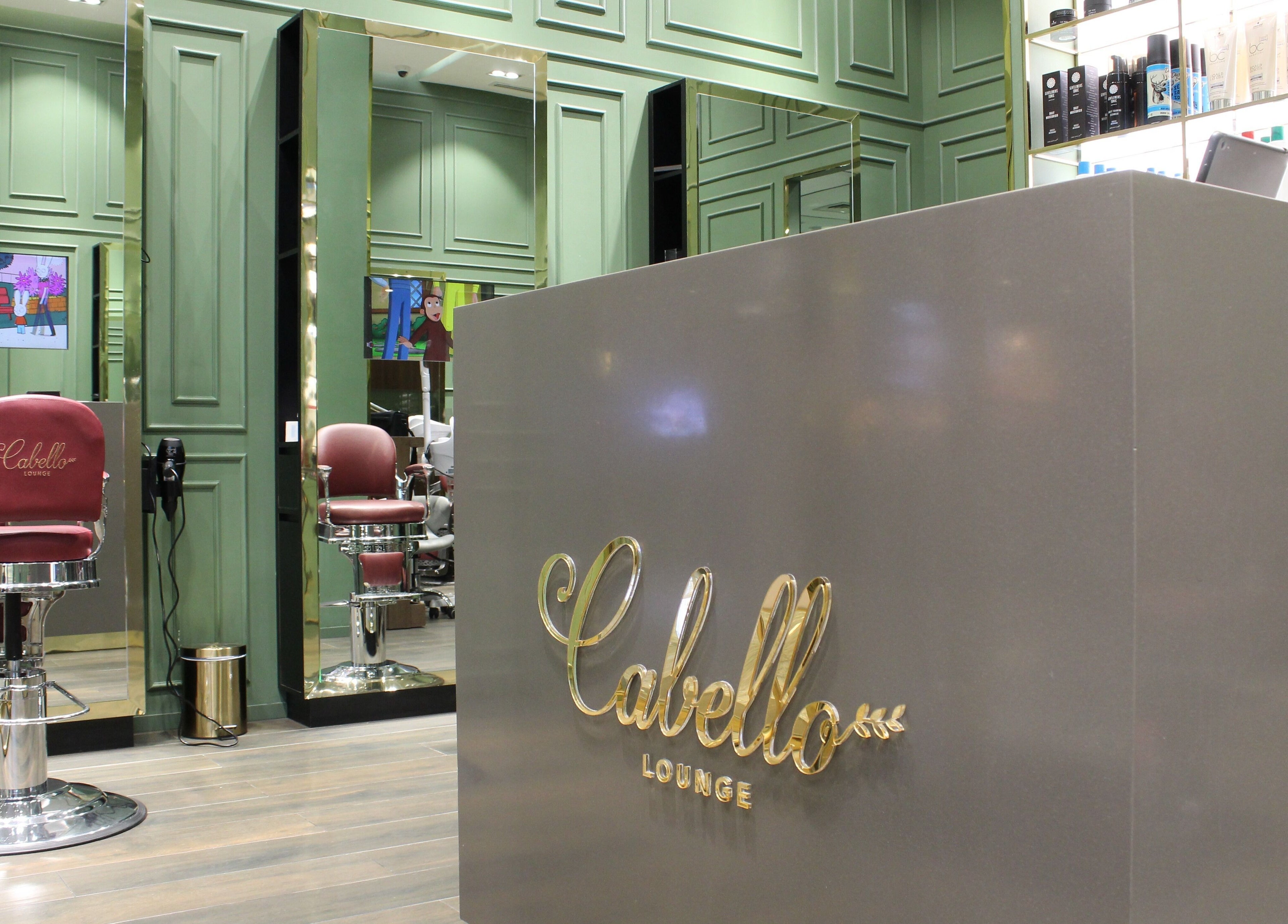 Reception area of Cabello Lounge - City Centre Mirdif in Dubai, Dubai, AE with chic decor and styling chairs.