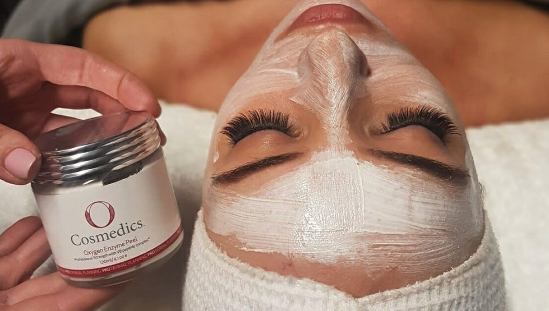Facial treatment at Jedore beauty, Portland, Victoria, AU with O Cosmedics Oxygen Enzyme Peel mask.