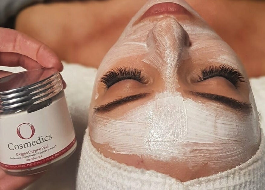 Facial treatment at Jedore beauty, Portland, Victoria, AU with O Cosmedics Oxygen Enzyme Peel mask.