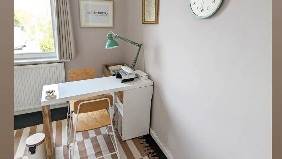 Inviting nail workstation at Nails by Hayley, Nairn, Scotland, GB. Bright and modern interior for a relaxing experience.