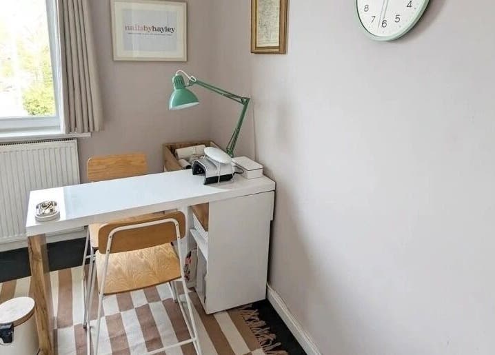 Inviting nail workstation at Nails by Hayley, Nairn, Scotland, GB. Bright and modern interior for a relaxing experience.