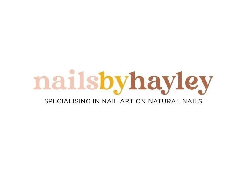Nails by Hayley logo showcasing nail art specialty in Nairn, Scotland, GB.