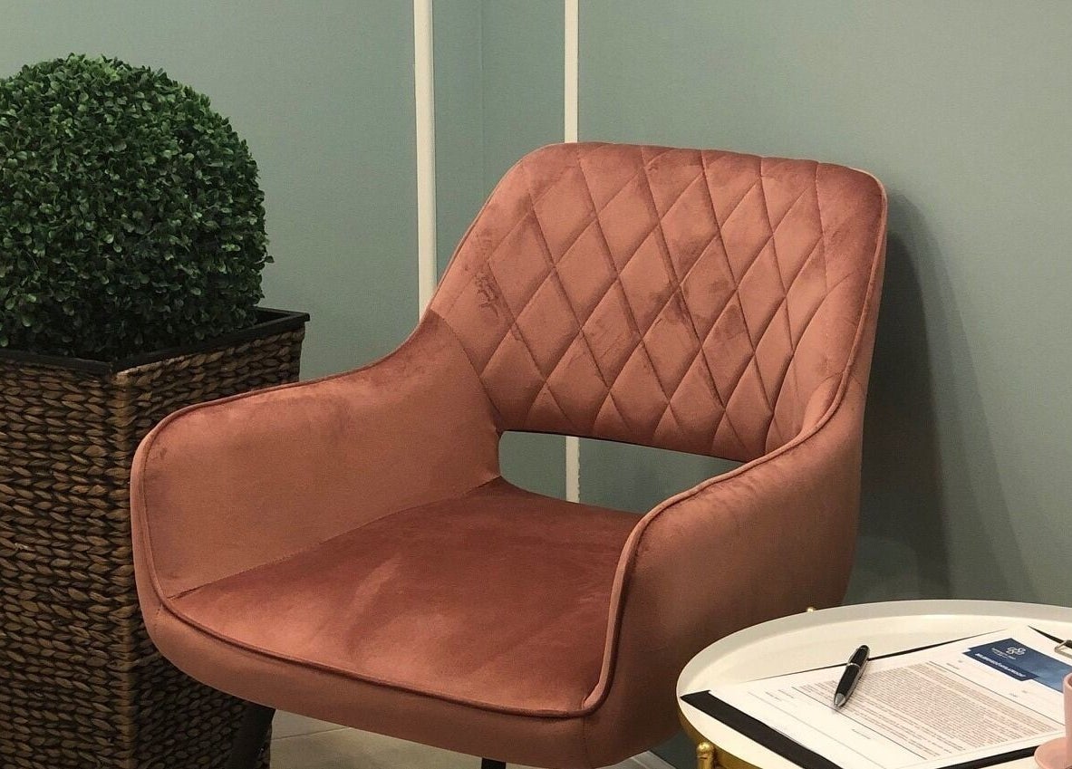 Stílusos szék és növény a Szépségmegálló szalonban, Budapest, Magyar, HU.