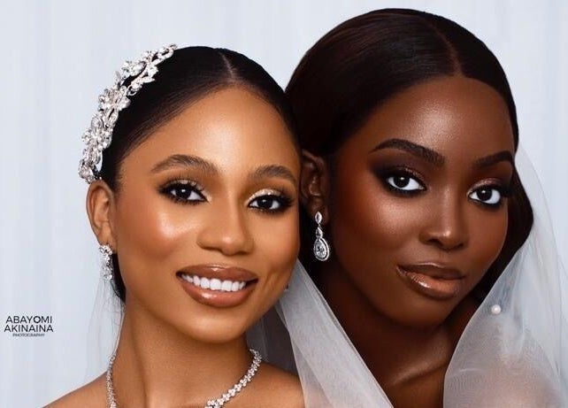 Two elegant brides with flawless makeup by Flawless Face by Jane, Lagos, Lagos, NG.