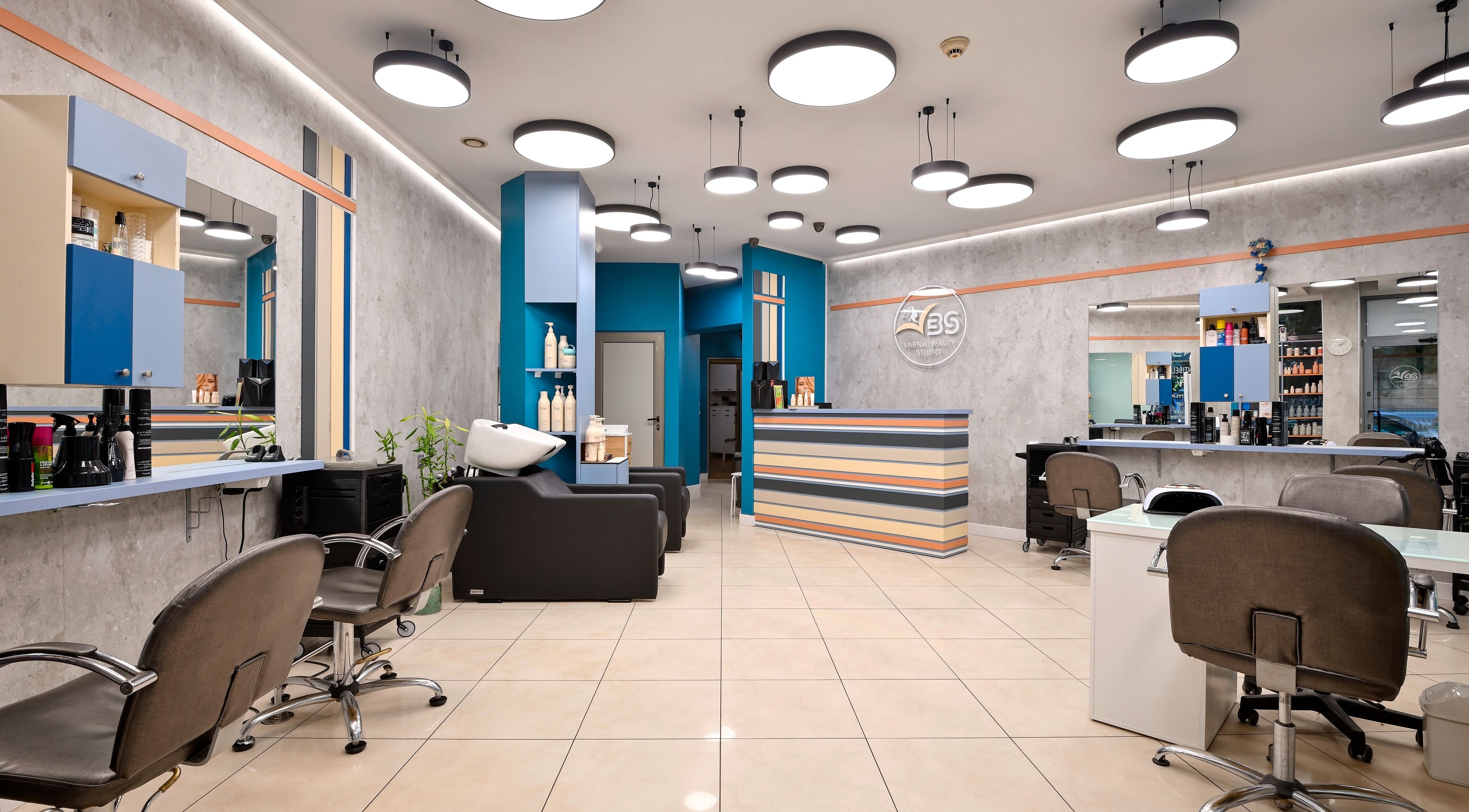 Modern salon interior at Varna Beauty Studio, Варна, Варна, BG with sleek design and vibrant decor.