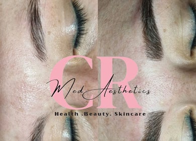 Close-up of perfectly groomed eyebrows at Healing Hands Beauty, Randfontein, Gauteng, ZA.