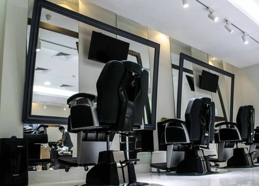 Modern styling chairs at Super Star Gents Salon Al Jerf 2, Ajman, Ajman, AE offering premium grooming services.