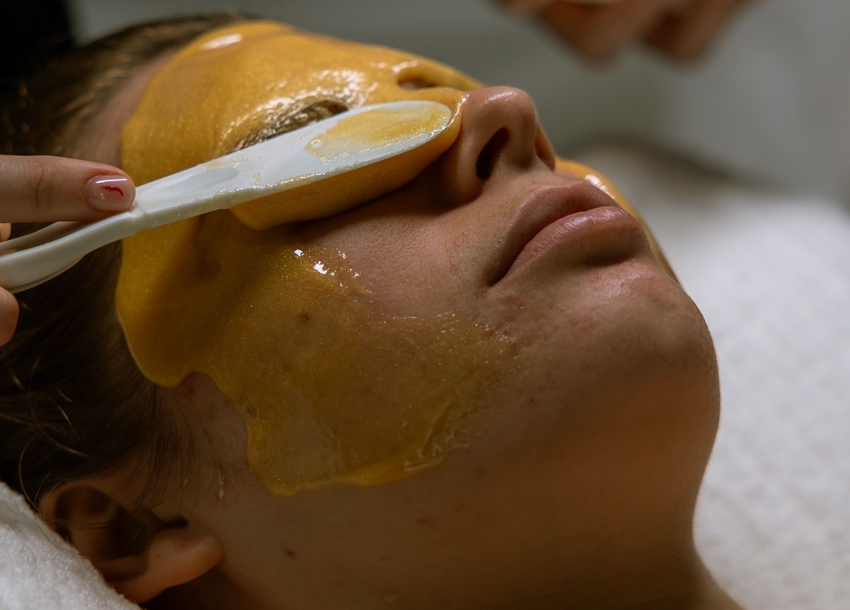 Relaxing honey facial at Loved By Laird, Gorokan, New South Wales, AU, enhances skin radiance and rejuvenation.