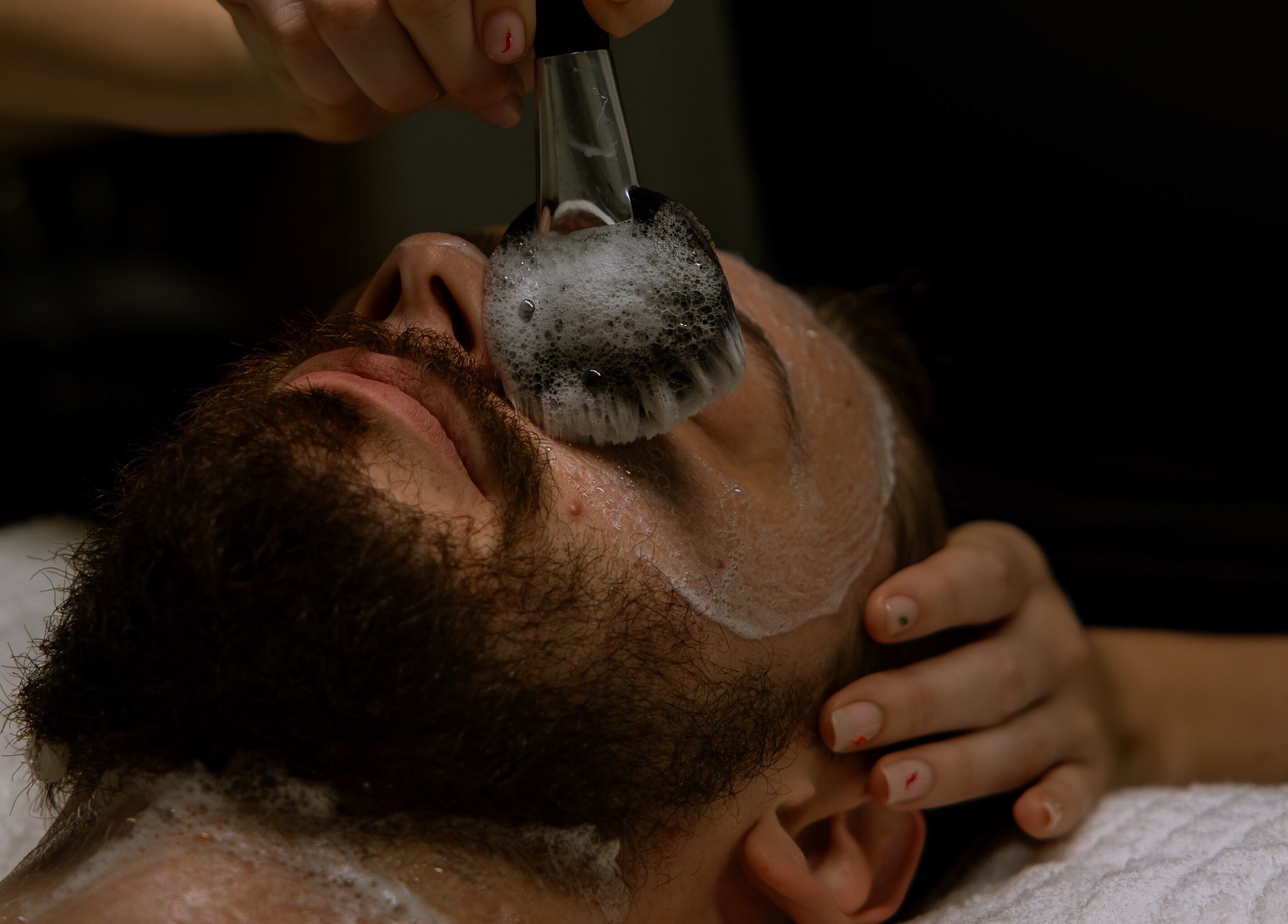 Relaxing beard wash at Loved By Laird, Gorokan, New South Wales, AU.