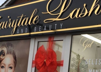 Exterior of Fairytale Lashes and Beauty in Rayleigh, England, showcasing stylish signage.