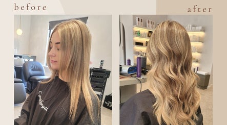 Before and after blonde hair transformation at Cherie Mather Studio, Kardinya, Western Australia, AU.