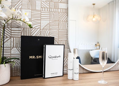 Elegant styling corner at Cherie Mather Studio, Kardinya, Western Australia, AU with modern decor and beauty products.