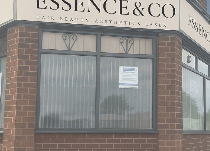 Front view of Essence and Co beauty venue in Quinton, England, GB showing stylish exterior.