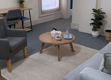 Inviting waiting area at Absolute Wellbeing Mind & Body Pty Ltd, Ballarat Central, Victoria, AU with modern decor.
