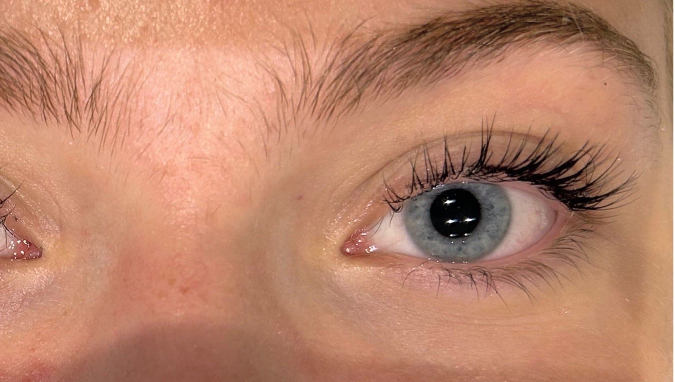 Close-up of enhanced eyelashes at Fadeaway Laser Clinic, Southampton, England, GB for beauty and wellness.