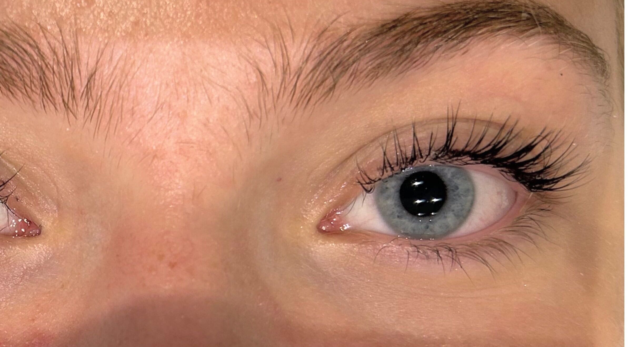 Close-up of enhanced eyelashes at Fadeaway Laser Clinic, Southampton, England, GB for beauty and wellness.