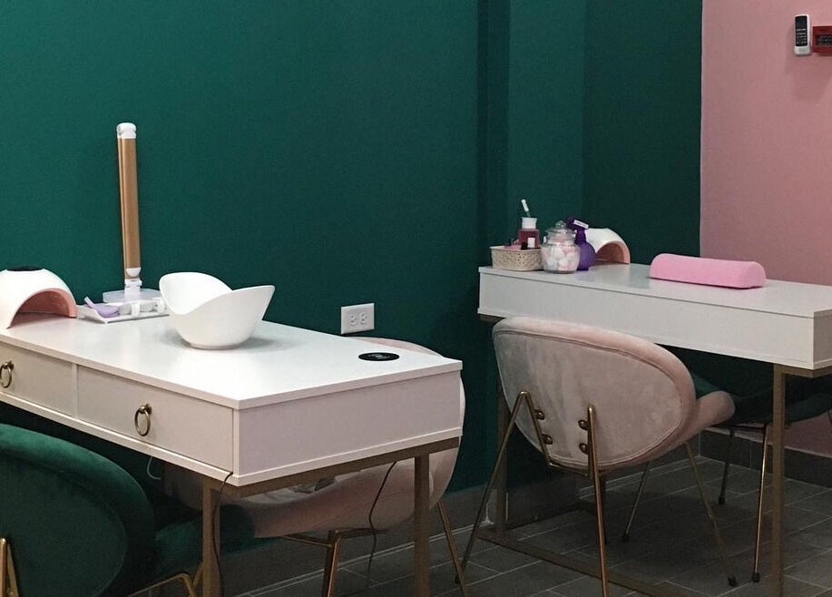 Elegant nail stations at Sugar Spa and Beauty Lounge, Tunapuna, Tunapuna/Piarco Regional Corporation, TT.