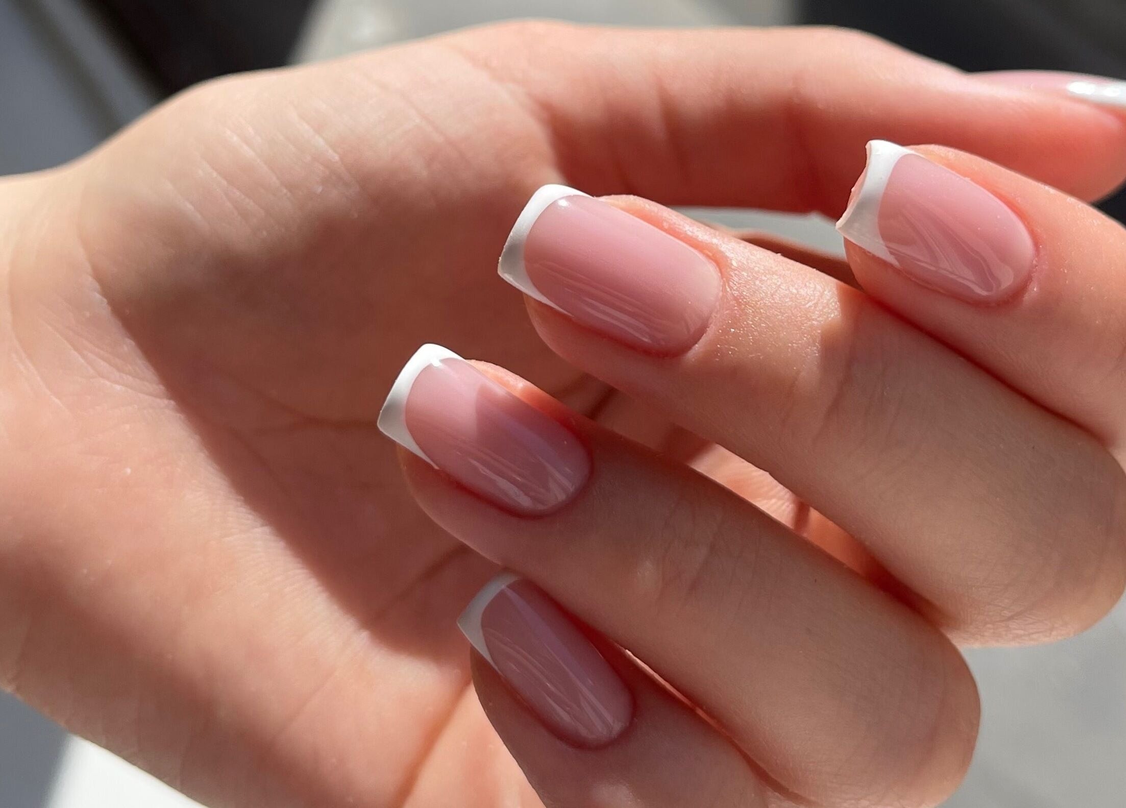 Close-up of elegant French manicure at Koliya Nails, Wien, Wien, AT.