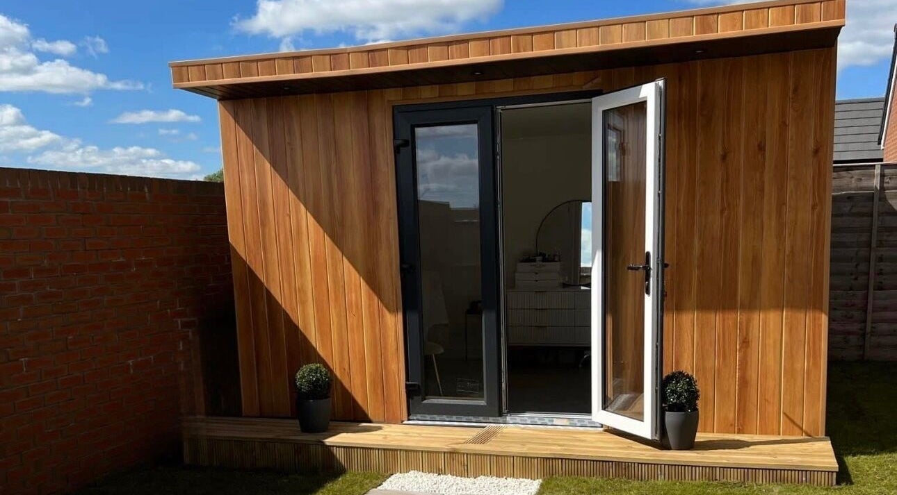 Stylish wooden cabin at LCBeauty, Swindon, England, GB, enhancing wellness experiences.