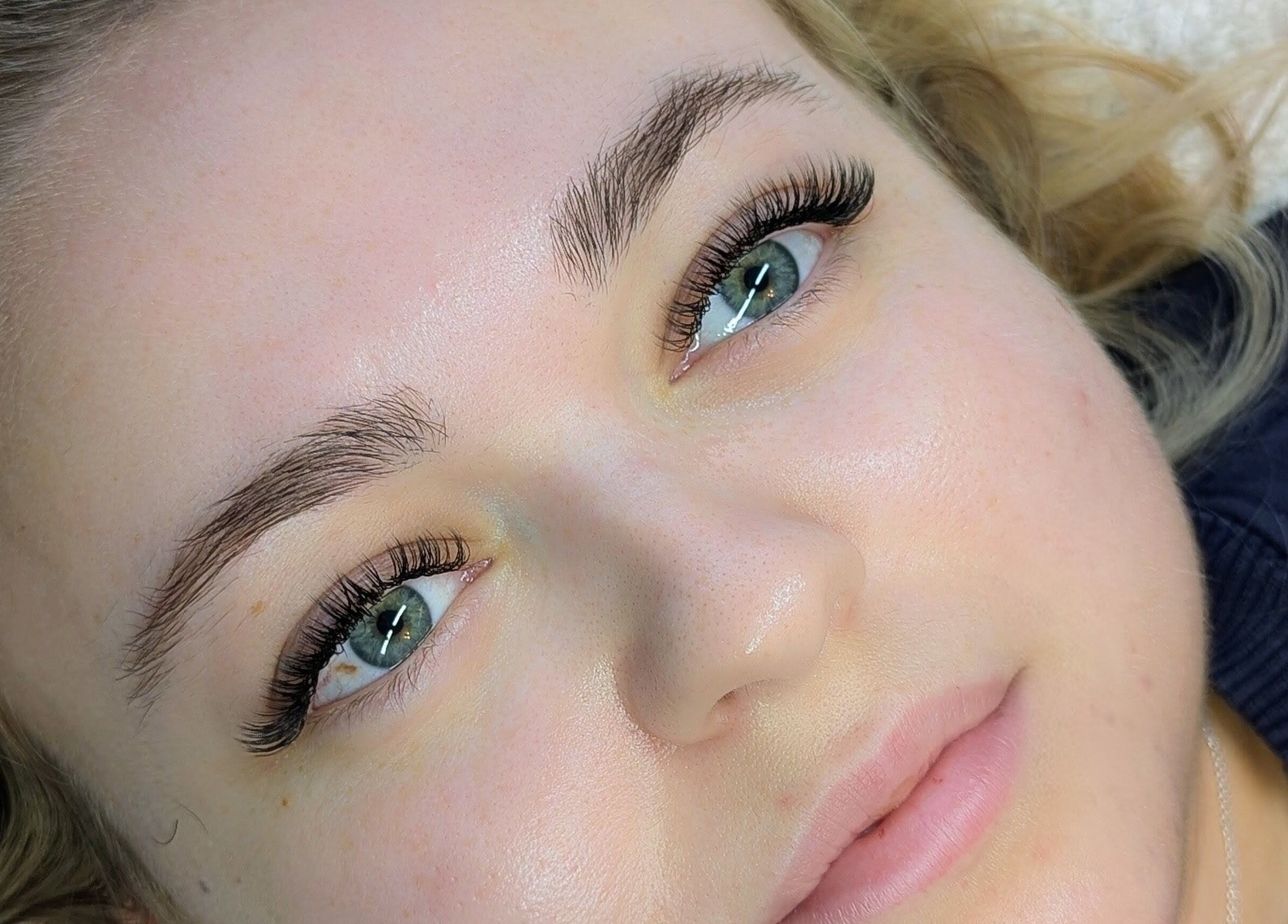 Close-up of eyelash extensions at Affinity Beauty Windsor, located in Windsor, England, GB.