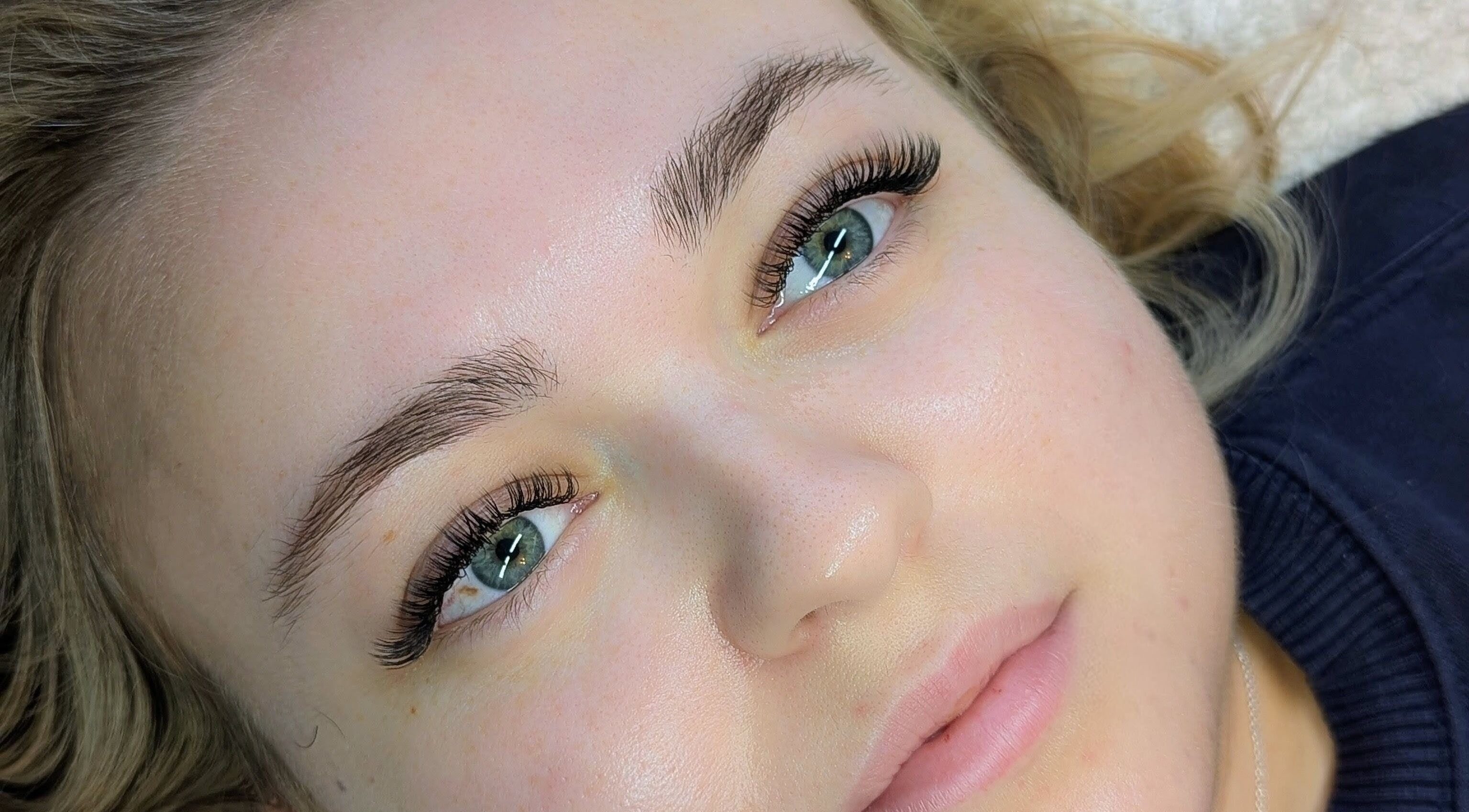 Close-up of eyelash extensions at Affinity Beauty Windsor, located in Windsor, England, GB.