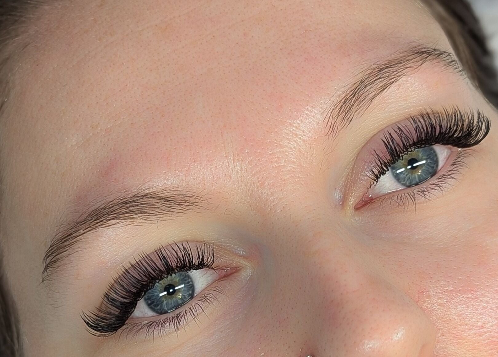 Close-up of elegant eyelash extensions at Affinity Beauty Windsor, Windsor, England, GB.
