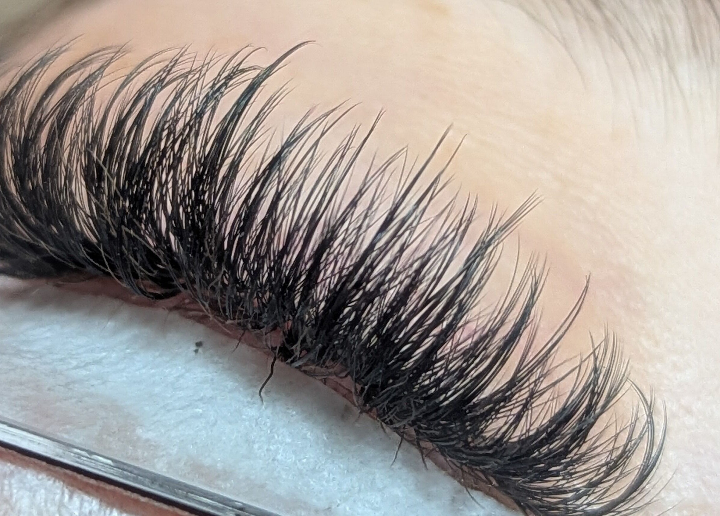 Close-up of eyelash extensions at Affinity Beauty Windsor, Windsor, England, GB.