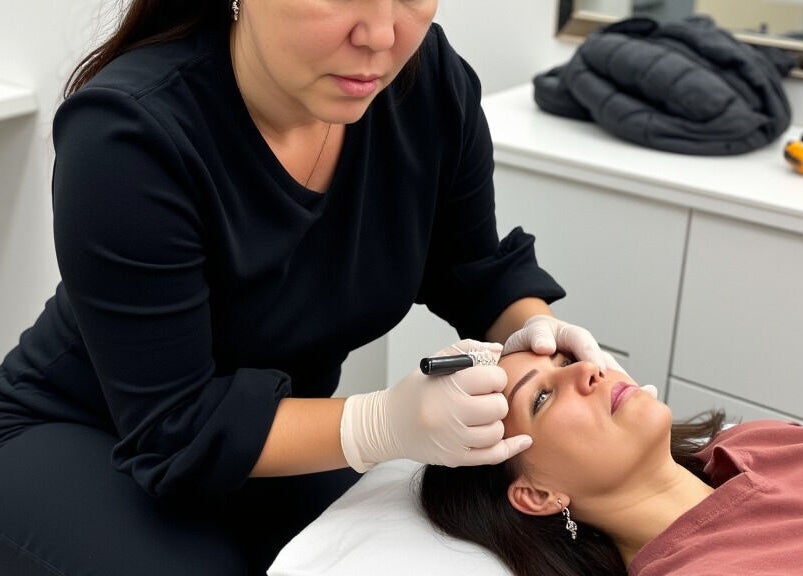 Beauty treatment at Erene Beauty Studio in Bathgate, Scotland, GB. Professional applying care with precision.