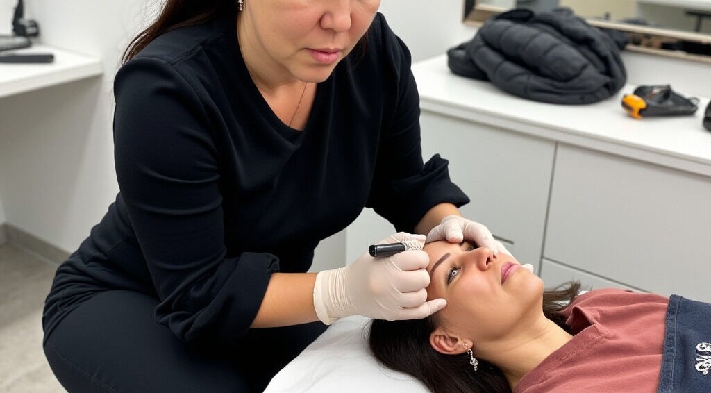 Beauty treatment at Erene Beauty Studio in Bathgate, Scotland, GB. Professional applying care with precision.